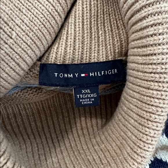 Tommy Hilfiger Fairisle Nordic Turtleneck Tan Sweater - Picture 2 of 8